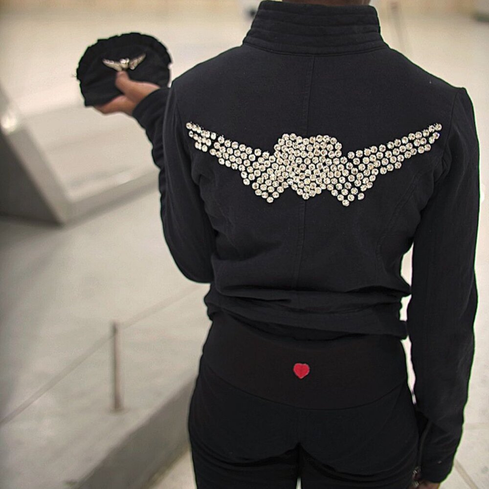 TWISTED HEART AMERICA 2 PIECE SWAVORSKI COAT Y2K RARE VINTAGE